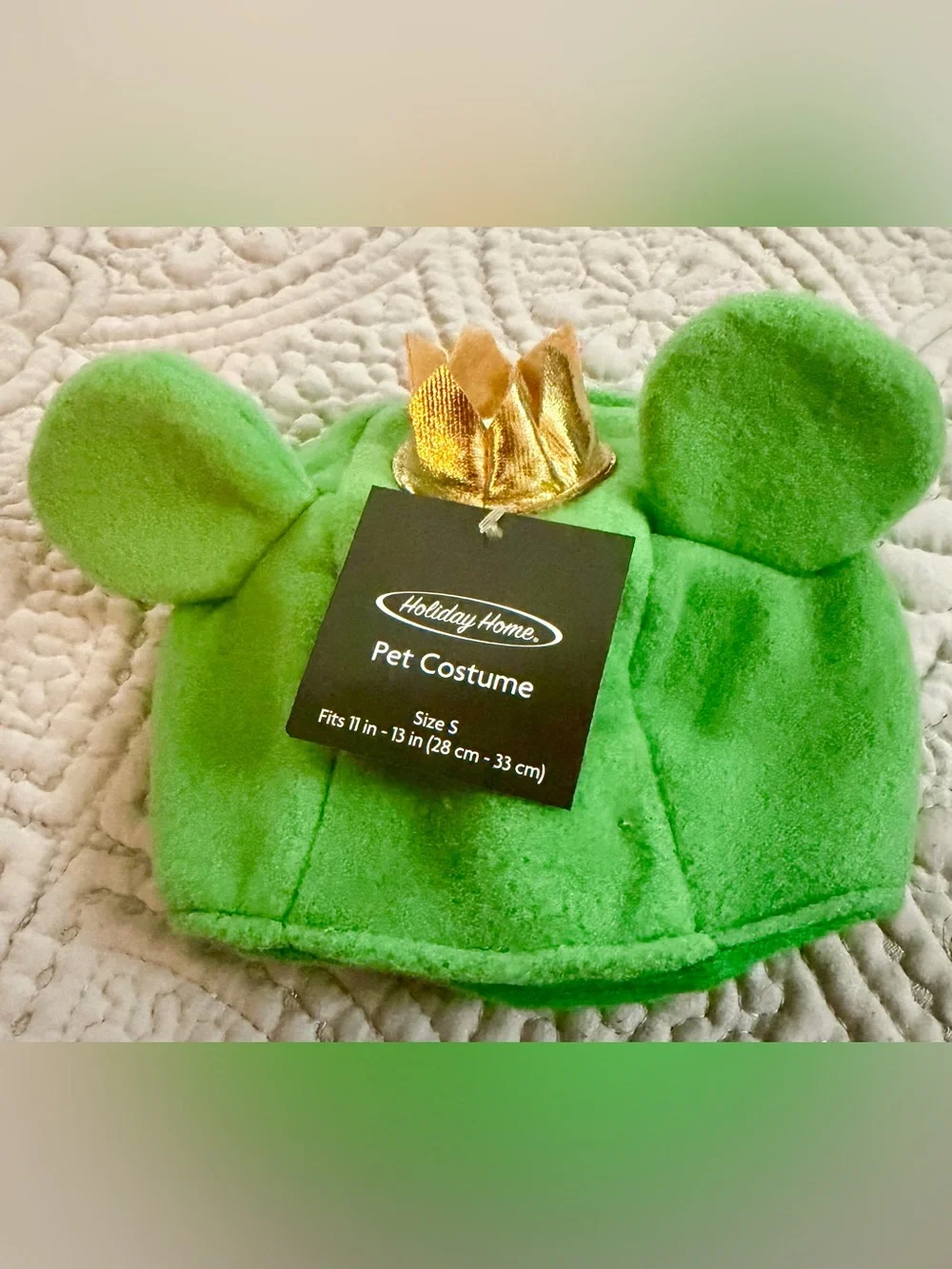 🐾 Frog Costume Hat for Dogs with Gold 👑 Accent